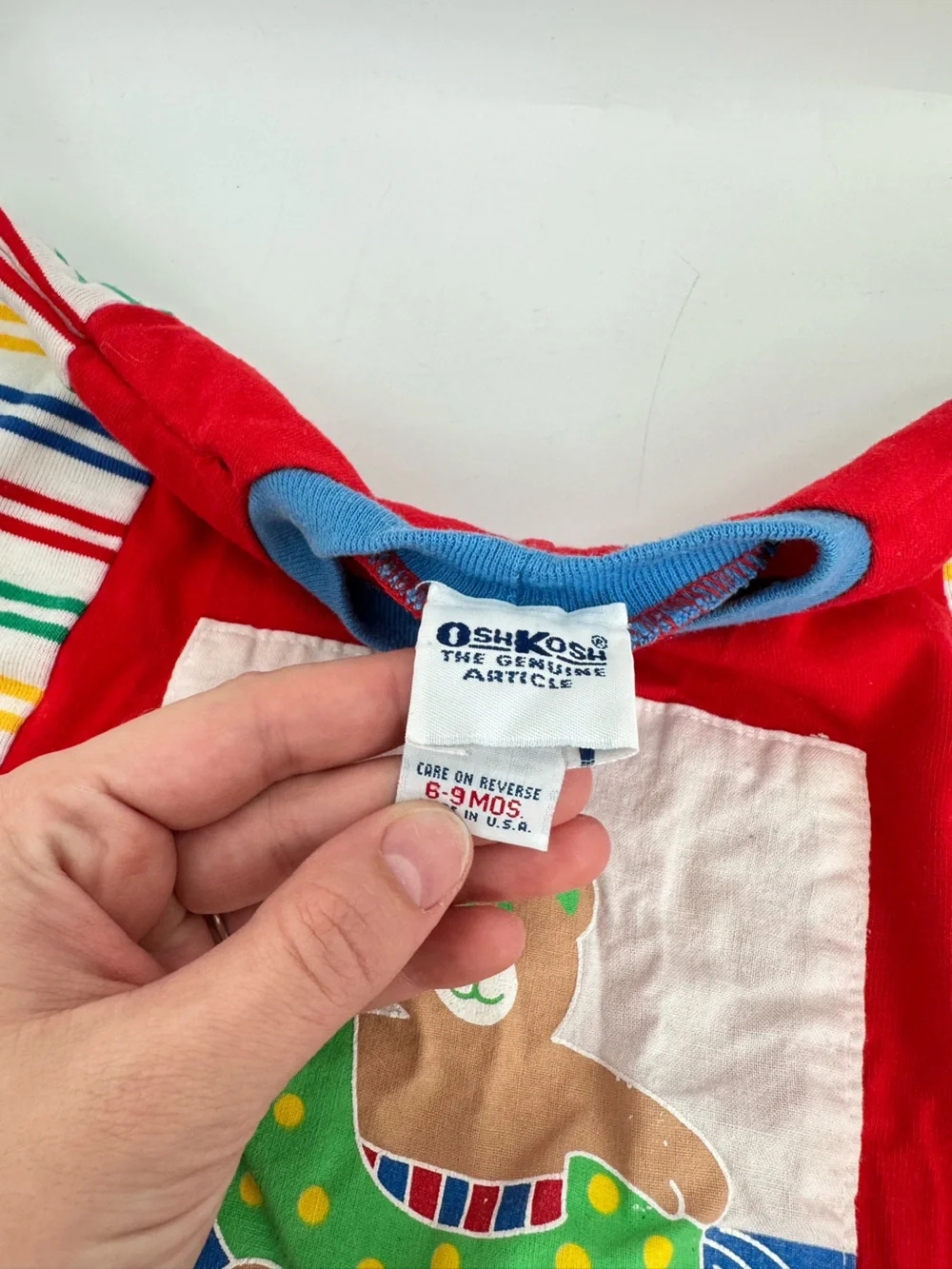 Vintage 90s OshKosh Colorblock Romper 6-9 Months Baby B’Gosh Snap 100% Cotton